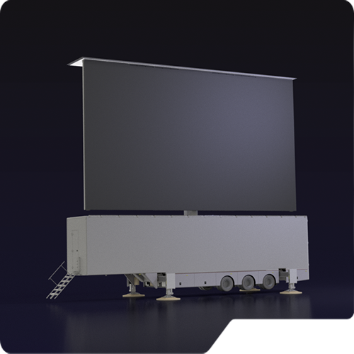3D render of a semi mobile led screen lorry by creacar