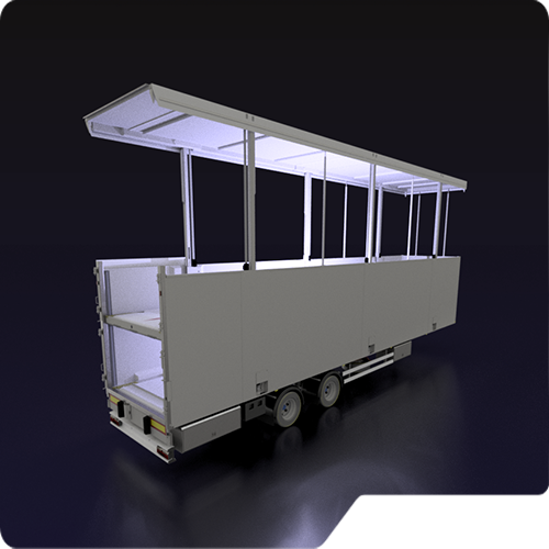 3D Render of a double deck press lory by Creacar