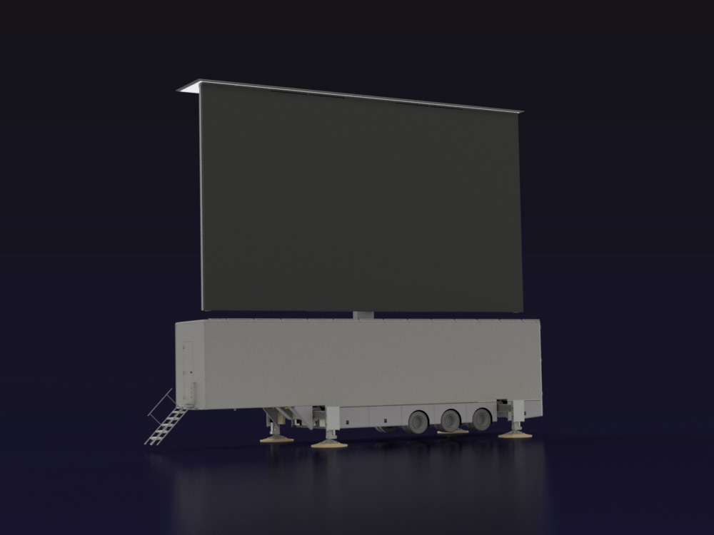 3D render of a mobile led screen lorry by creacar