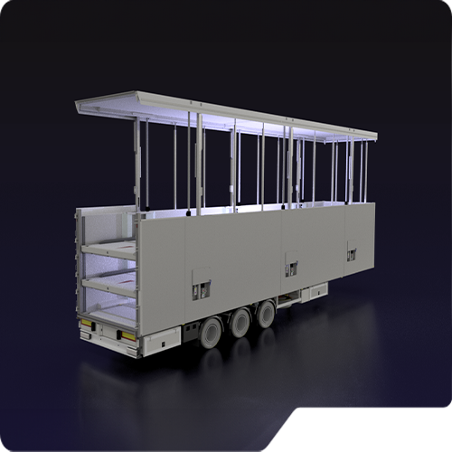 3D Render of a triple deck press lory by Creacar