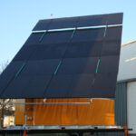 a opened solar panel container (20ft) ready for power generation