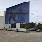 a rotatable mobile LED screen semi open trailer screen test at our manufacturing facility - woman on screen