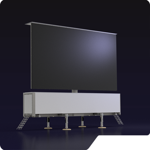 Render of a Mobile Led screen container designed by Creacar
